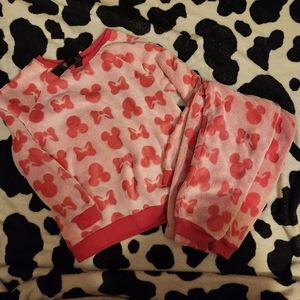 NWT DISNEY GIRLS SIZE 14/16 PINK MINNIE SOFT PAJAMA SET